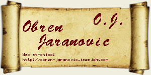 Obren Jaranović vizit kartica